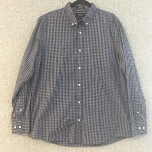 Nordstrom Men’s Shop Regular Fit Xl Blue Plaid Button Up Non-iron Long Sleeve